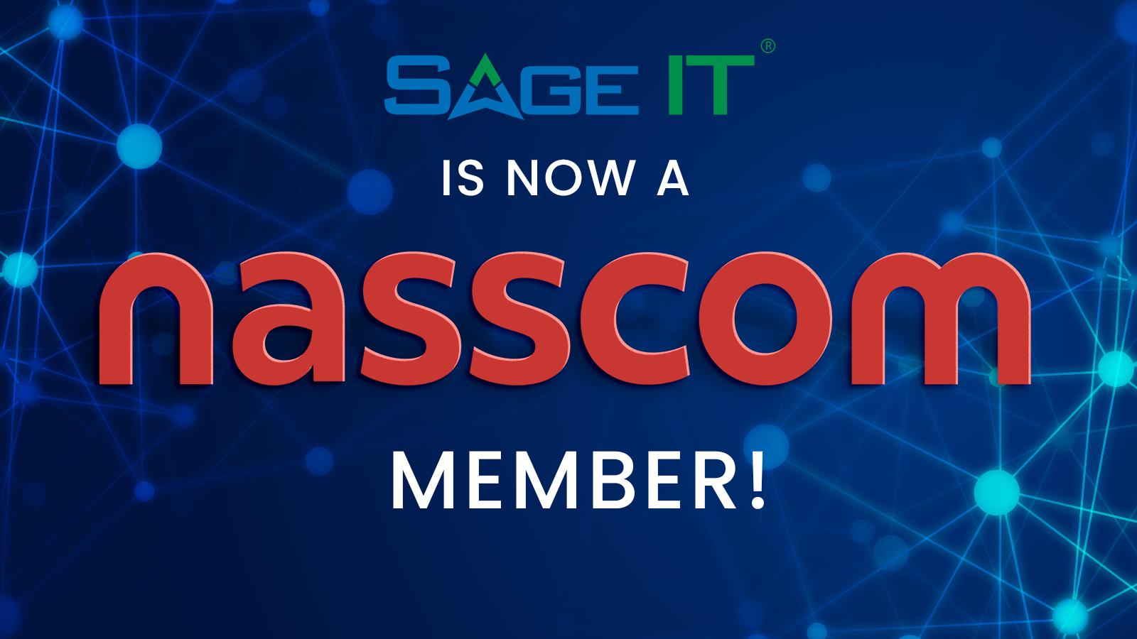 Image of Sage IT's logo and the NASSCOM logo side by side, representing partnership