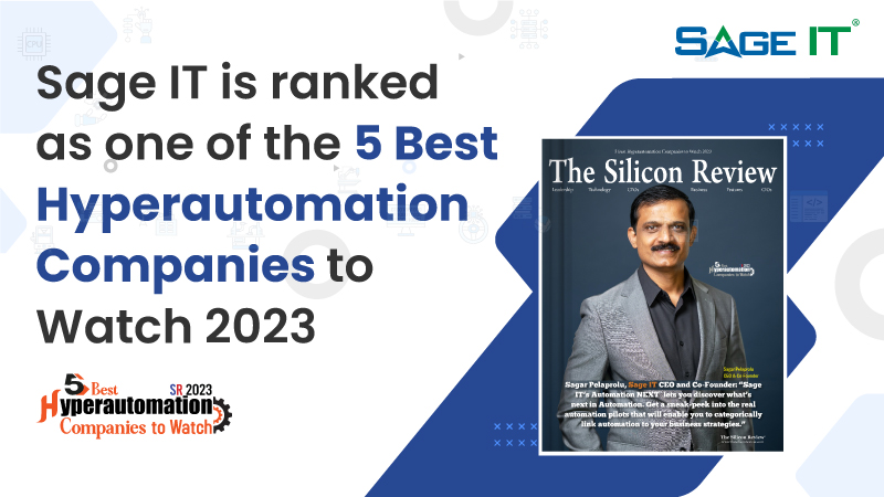 Banner showcasing Sage IT as one of the top 5 hyperautomation companies to watch in 2023