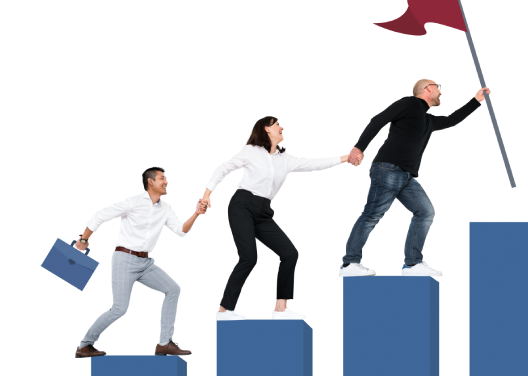 Illustration: teams scaling with functional accelerators