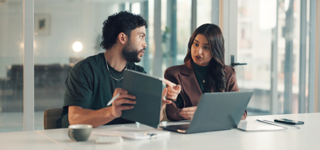CRM consultants reviewing sales pipeline analytics