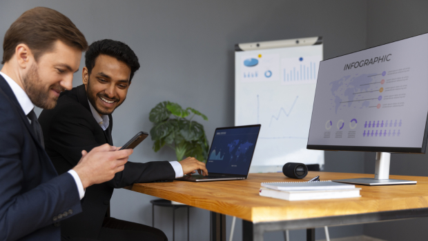 Enterprise team reviewing operational analytics for ongoing IoT management after deployment