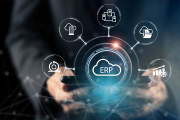 Enterprise ERP platform connecting business applications and operational systems